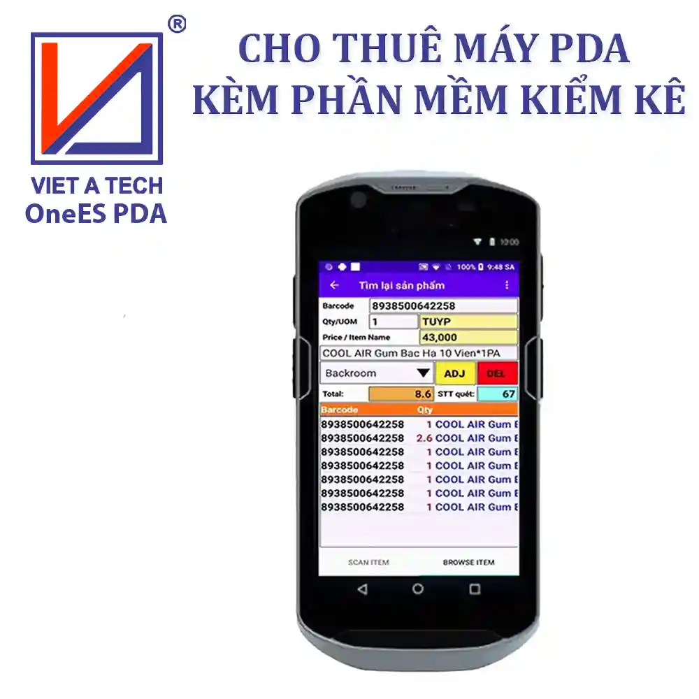 Cho thuê máy PDA Kiểm kê kèm phần mềm